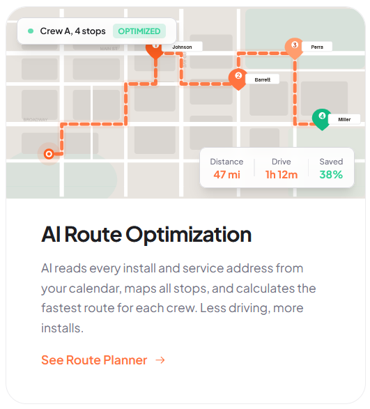 SlabOS AI route optimization for install crews